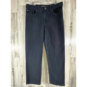 Lands End Mens Denim Jeans Size‎ 36x29 Black Traditional Fit Rigid Heavyweight